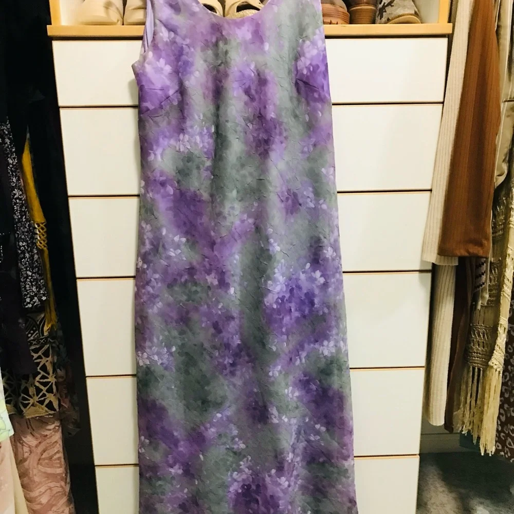 Elegant Purple and Gray Sleeveless Dress - Picture 1 of 5